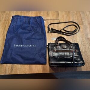 Dooney & Bourke Brown Croc-Embossed Mini Zip Janine